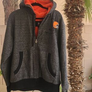Men's Charcoal and Orange Hoodie Jacket
